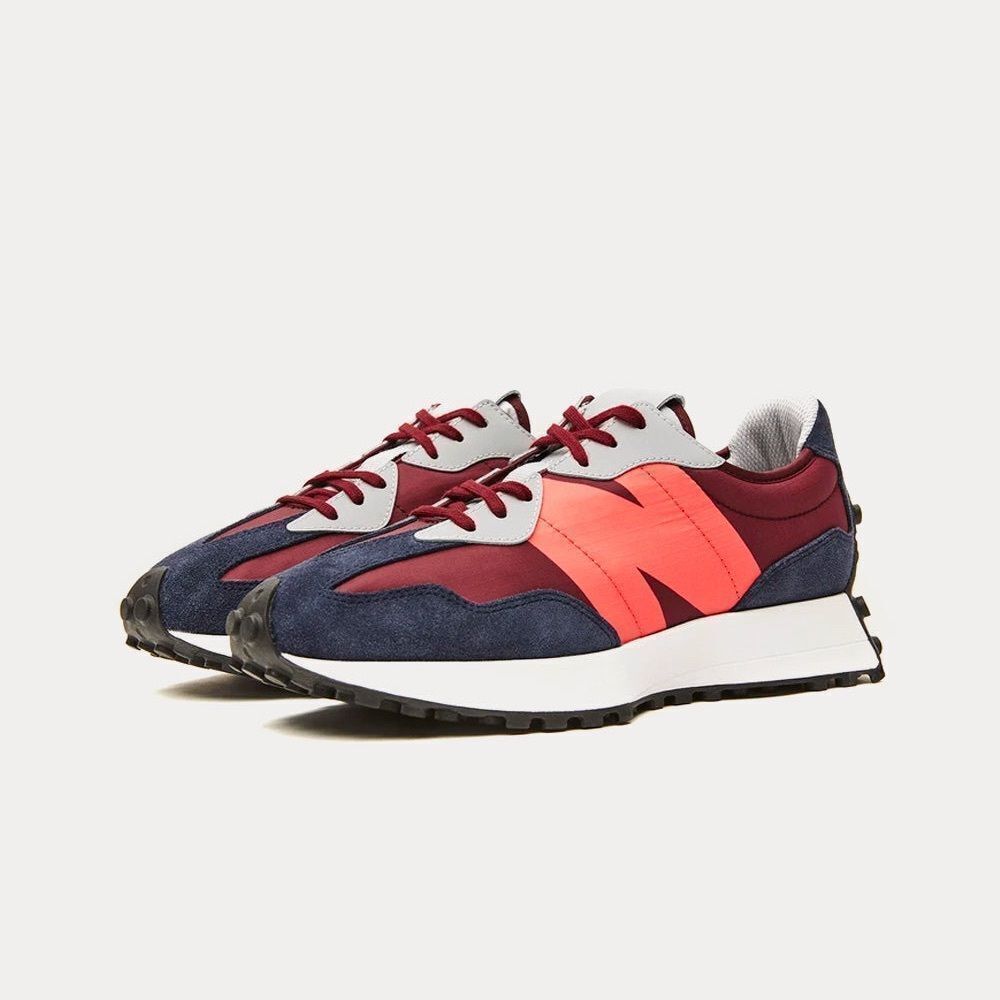 New Balance - x Figs 327 Burgundy / Hot Coral Low Top Sneakers
